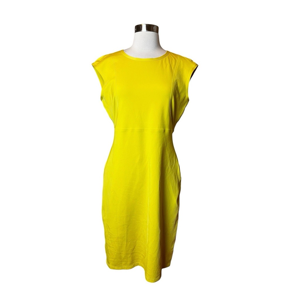 Max Mara Sfilata Sheath Dress Size 10 Yellow Cap Sleeve